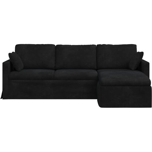 SOFA Crna 228 x 134 x 80 cm Bar&amp;scaron;un Slike