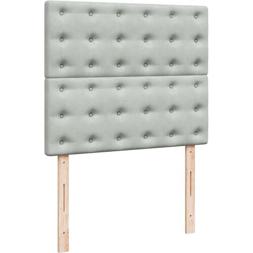 VidaXL okvir za krevet s madracima svjetlosivi 120x190 cm bar&amp;scaron;unasti Slike