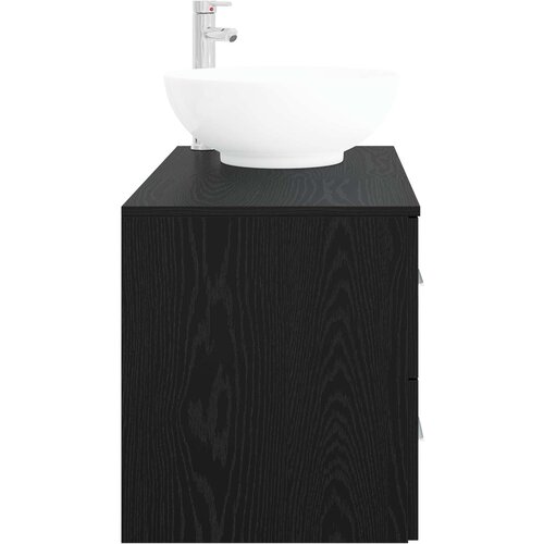  Set namje&amp;scaron;taja za kupaonicu 2 kom. Crni hrast Konstruirano drvo Crna 49,5 x 44,5 x 80 cm Slike