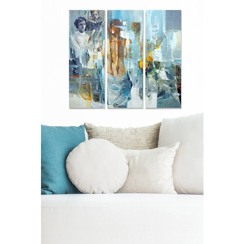 Wallity MDF1243292425 multicolor decorative mdf painting (3 pieces) Cene