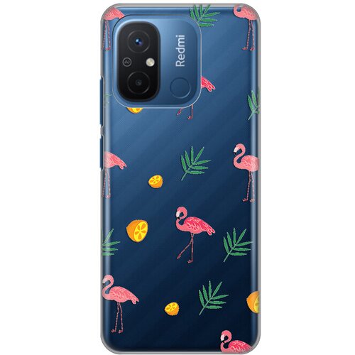  Silikonska maska za Xiaomi Redmi 12C Flamingo Print Skin providna Cene