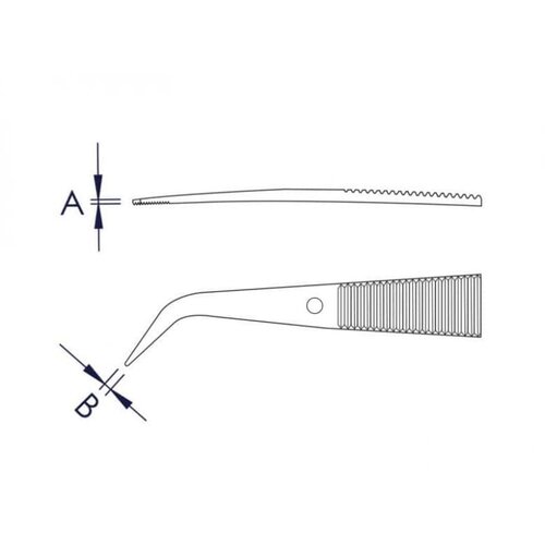Knipex zakrivljena precizna &amp;scaron;picasta pinceta 155mm - pod 25&amp;deg; (92 34 37) Slike