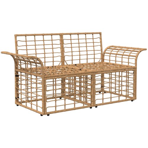  Vanjski loveseat 2 kom. 2-sjedalo Prirodna i krema bijela Slike