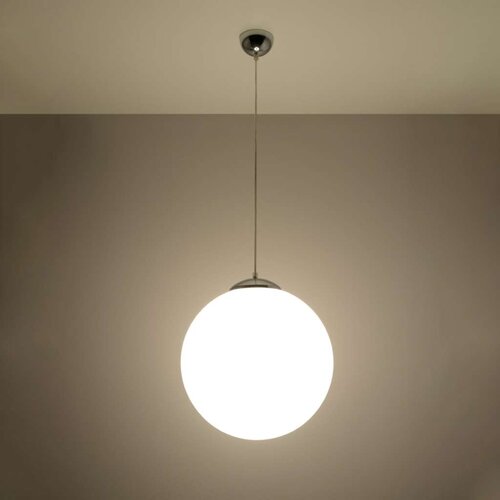  Sollux SL.0265 - Luster na sajli UGO 1xE27/15W/230V prečnika 40 cm bela/sjajni hrom Slike