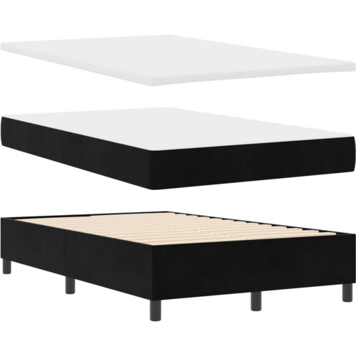 vidaXL &scaron;katlasta vzmetnica z vzmetnico in klopjo črna 120x190 cm saten Cene