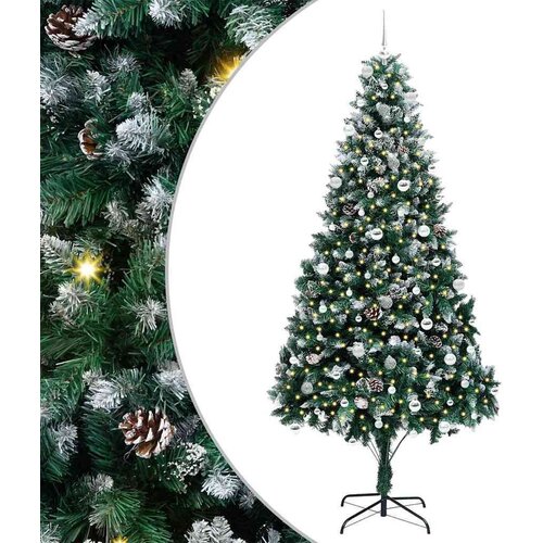 VidaXL Umjetno božićno drvce Zelena 240 cm PVC i Čelik i Plastika Slike