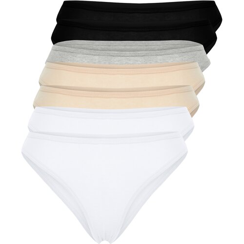 Trendyol Curve 2 White - 2 Skin - 1 Gray - 2 Black Packed Panties Slike