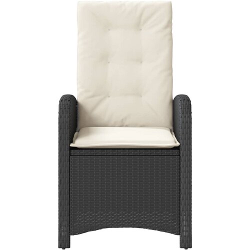  3-dijelni bistro set s jastucima crni od poliratana Slike