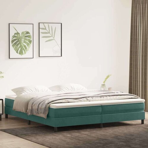  Box spring postelja z vzmetnico temno zelena 180x220 cm žamet, (21792274) Cene