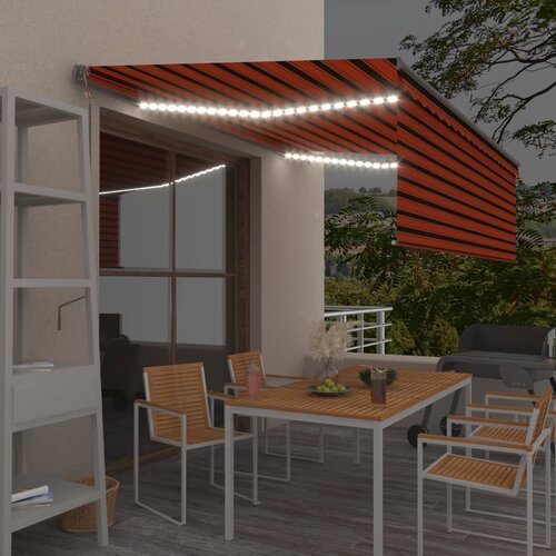  Automatska tenda s roletom i senzorom LED 4x3m narančasto-smeđa Cene