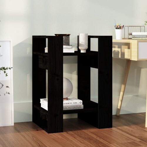 VidaXL Ormarić za knjige / pregrada crni 41 x 35 x 57 cm od borovine Slike