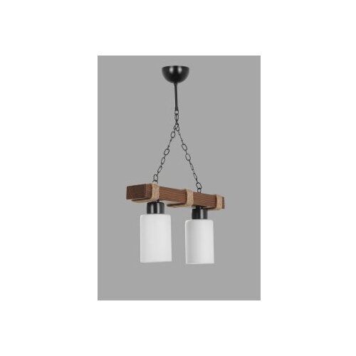 Opviq Jasmin 2 li ahşap ceviz silindir opal camlı White Chandelier Slike