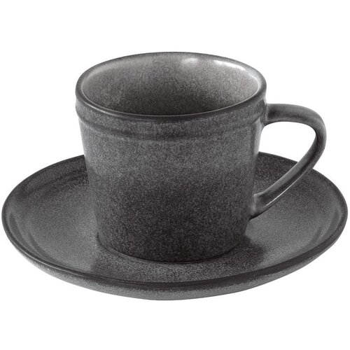 Easy Life Skodelica za čaj s krožnikom Essential Dark Grey Slike