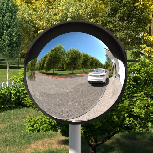  Vanjsko konveksno prometno ogledalo crno Ø 45 cm polikarbonatno