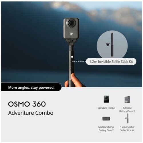 Dji Osmo 360 Adventure Combokamera,1/1.3" CMOS s f/2.8, USB-C PD punjenje,1770 mAh Cijene