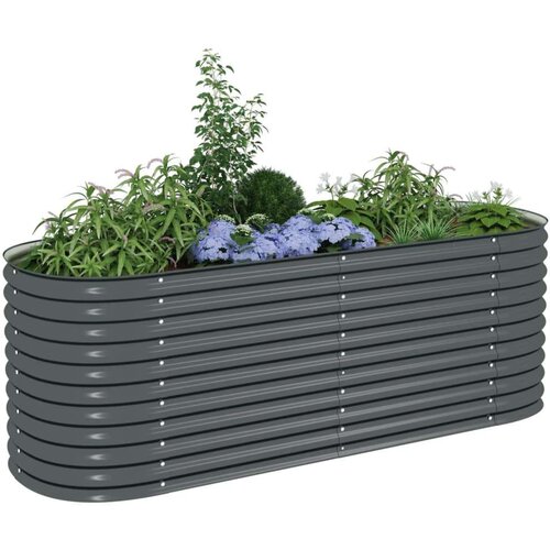 vidaXL Vrtna sadilica od pocinčanog čelika 240 x 80 x 81 cm siva Cene