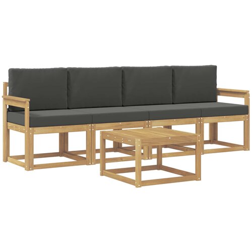 vidaXL Zunanja garnitura za sedenje z blazino 5 pcs Bela in antracit, (5000280388) Cene