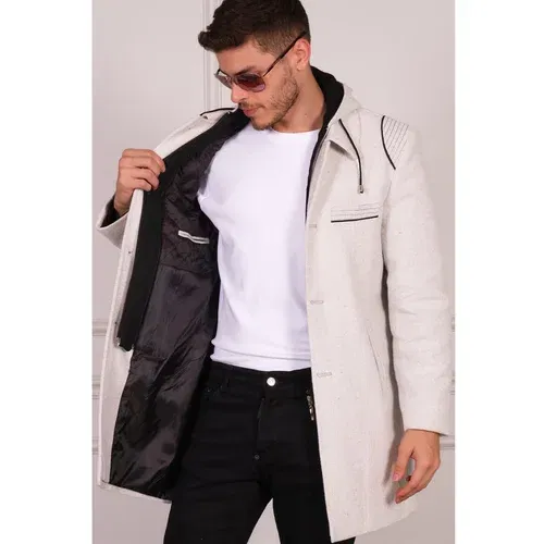 Dewberry PLT8335 MEN'S COAT-DIAGONAL GREY-CREAM