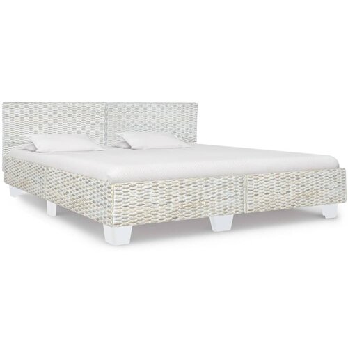  Posteljni okvir siv iz naravnega ratana 180x200 cm Slike