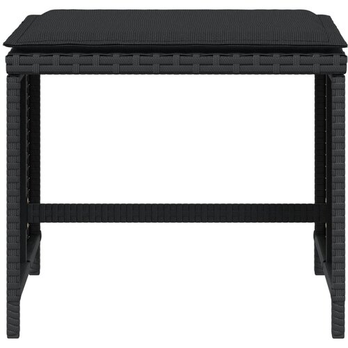  Vrtni stolci s jastucima 4 kom crni 40x40x35 cm od poliratana Slike