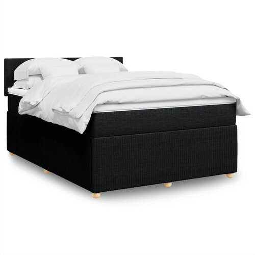 vidaXL Krevet s oprugama i madracem crni 140 x 190 cm od tkanine Cijene