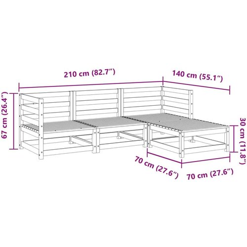  4-dijelni set vrtnih sofa od masivne duglazije i jelovine Slike