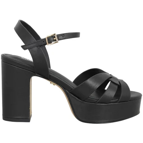 Lola Cruz Sandali & Odprti čevlji 414p Cuir Femme Noir Črna