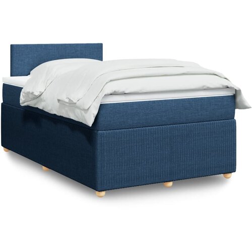 vidaXL Box spring postelja z vzmetnico moder 120x200 cm blago Cene