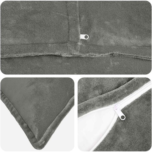  Presvlaka za jastuk 6 pcs HOUTEN Tamnosiva 80 x 80 cm Flanel Slike