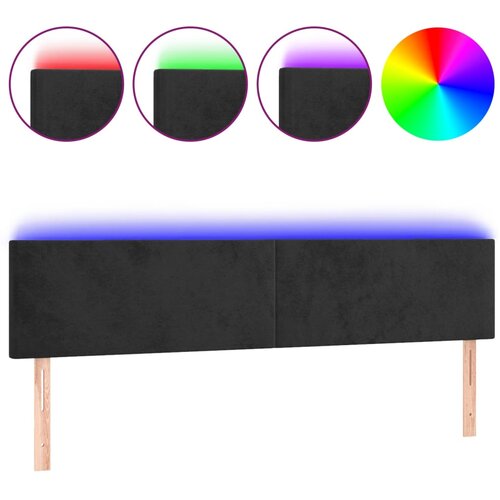 Maison Chic led posteljno vzglavje - vzglavna omarica - nočna omarica črno 200x5x78/88 cm žamet, (21713295) Cene