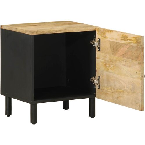 Maison Chic Nočna omarica - Nočna miza črna 40x33,5x46cm Masivni neobdelan les Mango, (21687147) Slike
