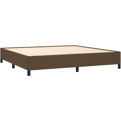VidaXL Krevet s oprugama i madracem tamnosmeđi 200x200 cm od tkanine Slike