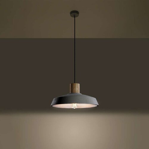  Sollux SL.0282 - Luster na sajli AFRA 1xE27/60W/230V siva/prirodno drvo Slike