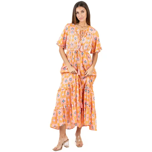 Isla Bonita By Sigris Dolge obleke Dolga Midi Obleka Oranžna