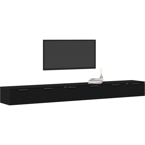  Kabinetski zidni s ladicama 2 pcs Crni hrast 102 x 30 x 20 cm Slike