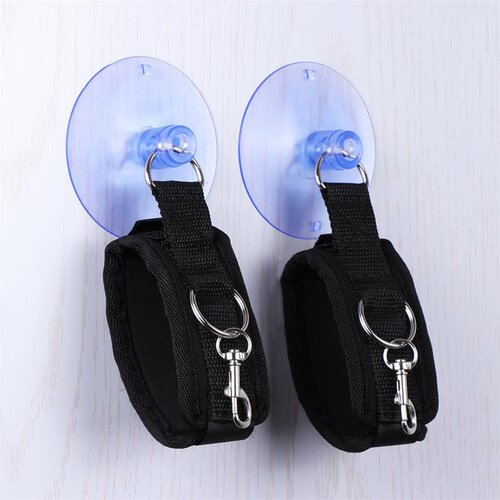 LATETOBED BDSM Line Adjustable Cuffs with Suction Cups Black Cene