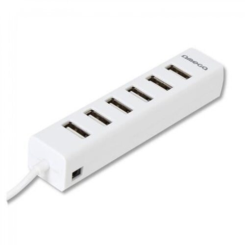 Omega usb hub razdelilec z 7 usb vhodi, bel Slike