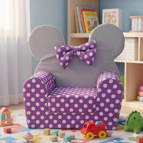  Fotelja Bambi Lux Mini Sivo-ljubičasta Cene