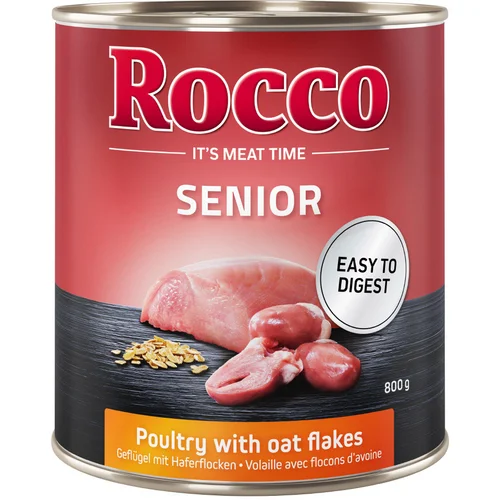 Rocco Varčno pakiranje Senior 24 x 800 g - Perutnina & ovseni kosmiči