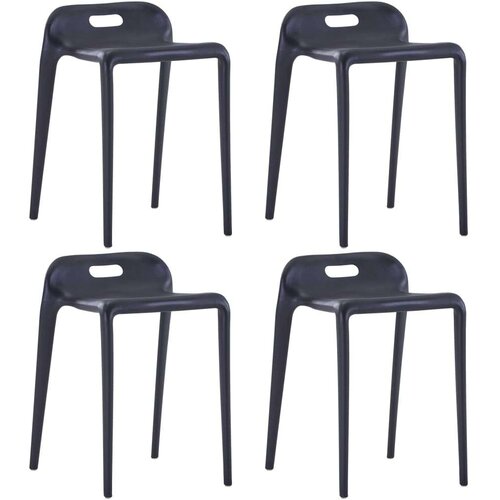  Složivi stolci 4 kom crni plastični Cijene