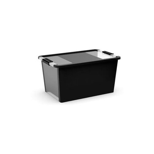 Kis Crna plastična kutija za pohranu s poklopcem 55x35x28 cm Bi-Box L &amp;ndash; Slike