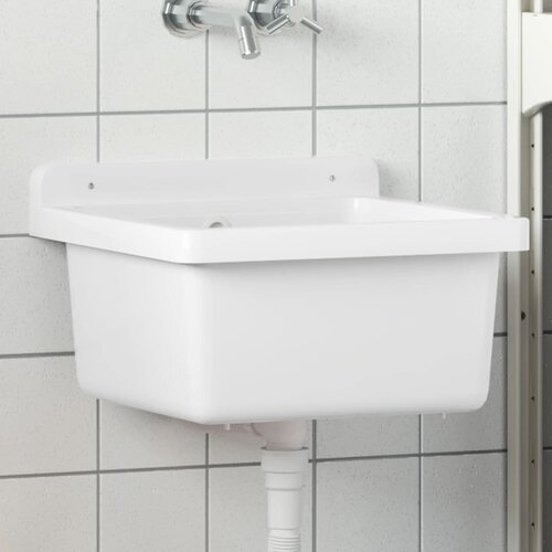 vidaXL Stenski umivalnik bel 40x40x24 cm smola Cene