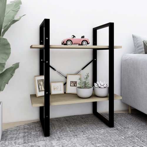 Furnova Knjižna omara 2-nadstropna sonoma hrast 60x30x70 cm iverna pl., (21950857) Slike