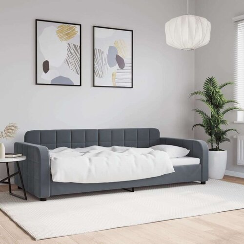  Dnevna postelja brez vzmetnice temno siva 90x190 cm žamet Cene