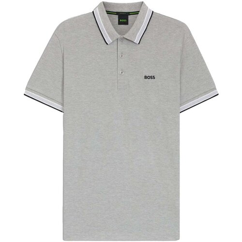 Boss Paddy Piqu&amp;eacute; Polo Shirt Silver Grey Siva Slike