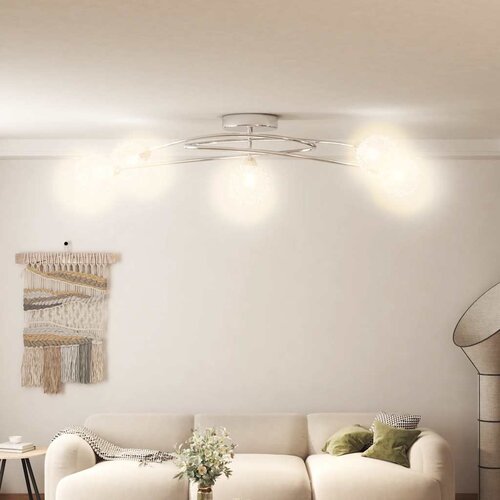  Stropna lampa sa sjenilima od mrežaste žice za 5 G9 LED svjetla Slike