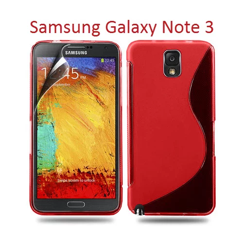  Gumijasti / gel etui S-Line za Samsung Galaxy Note 3 - rdeči