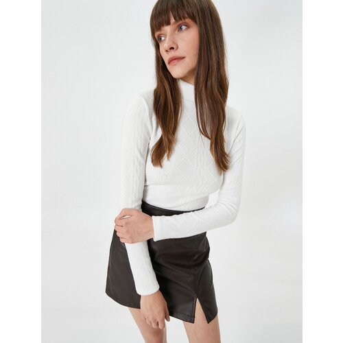Koton Long Sleeve T-Shirt Half Turtleneck Textured Slike