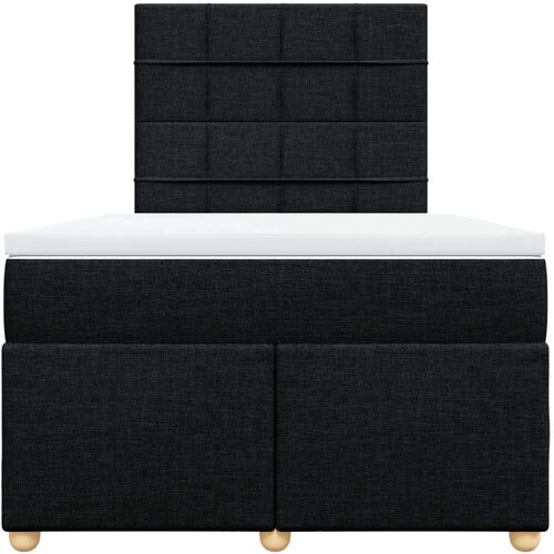 VidaXL Krevet s oprugama i madracem crni 120 x 200cm od tkanine Slike