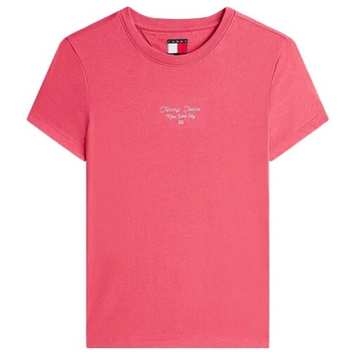 Tommy Jeans Majice s kratkimi rokavi TJW SLIM ESS LOGO 1 TEE Rožnata Slike